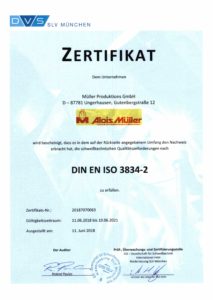 DVS SLV Munich certificate - welding