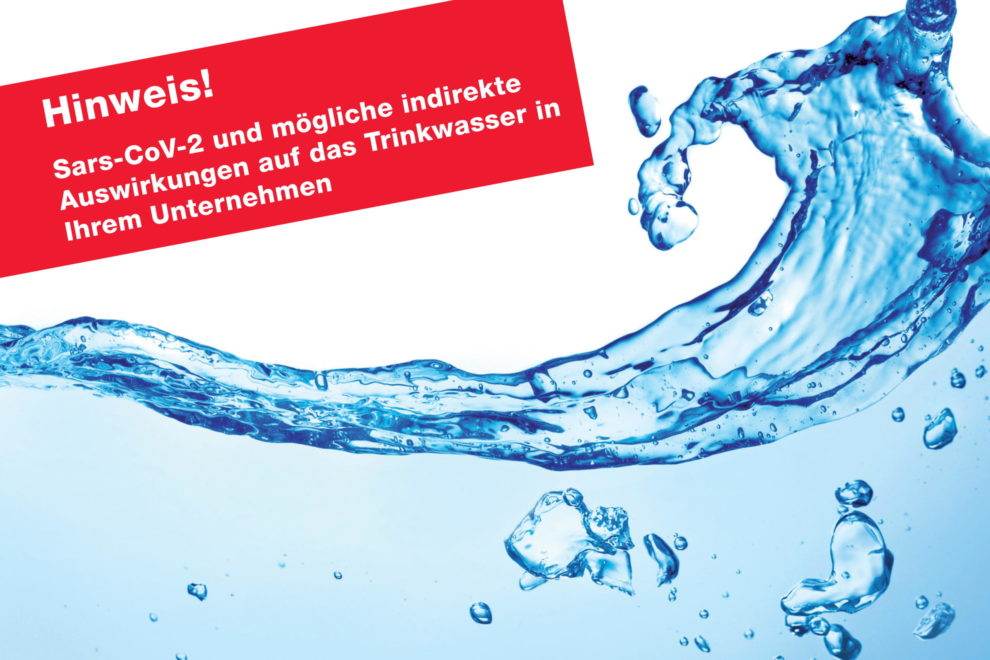 Hinweis Corona Sars-CoV-2 Hinweis auf mögliche Auswirkungen von Sars-CoV-2 auf das Trinkwasser