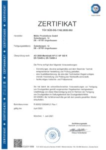 Zertifikat TÜV-SÜD-DG-1162,2020,002