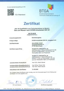 2024 GW301-Zertifikat